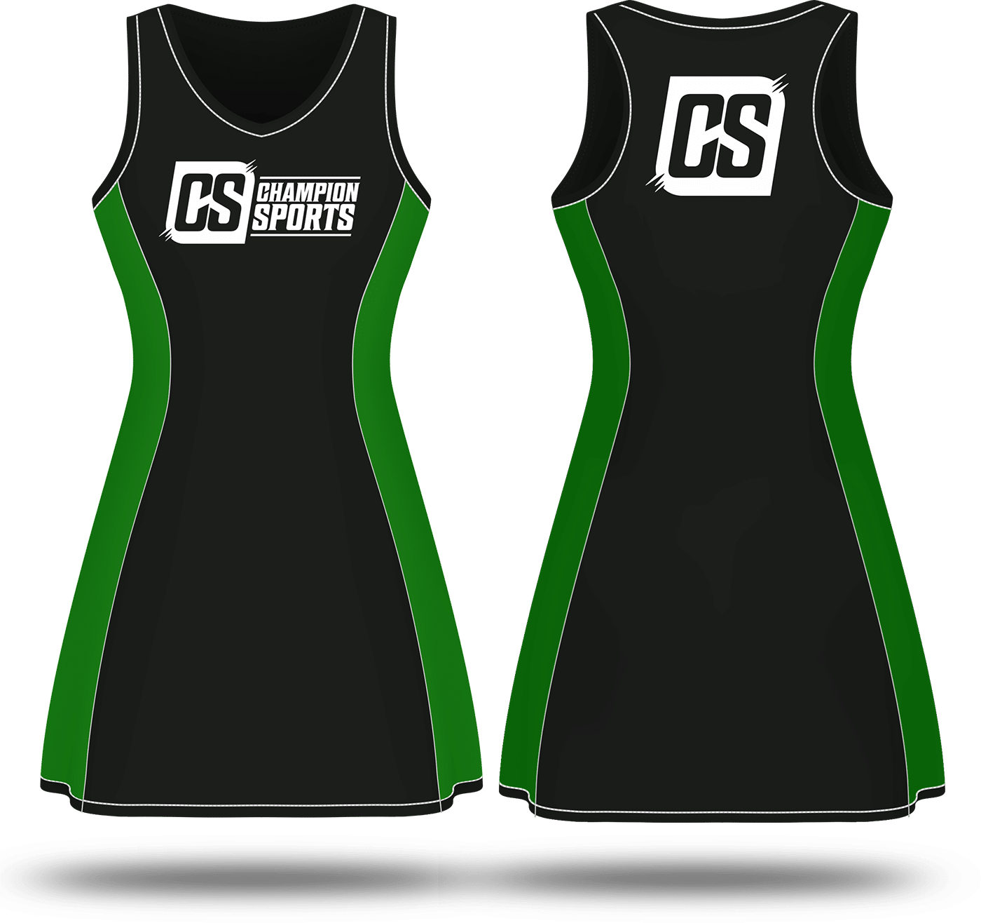 Front and back Champion Sports branded clothing design