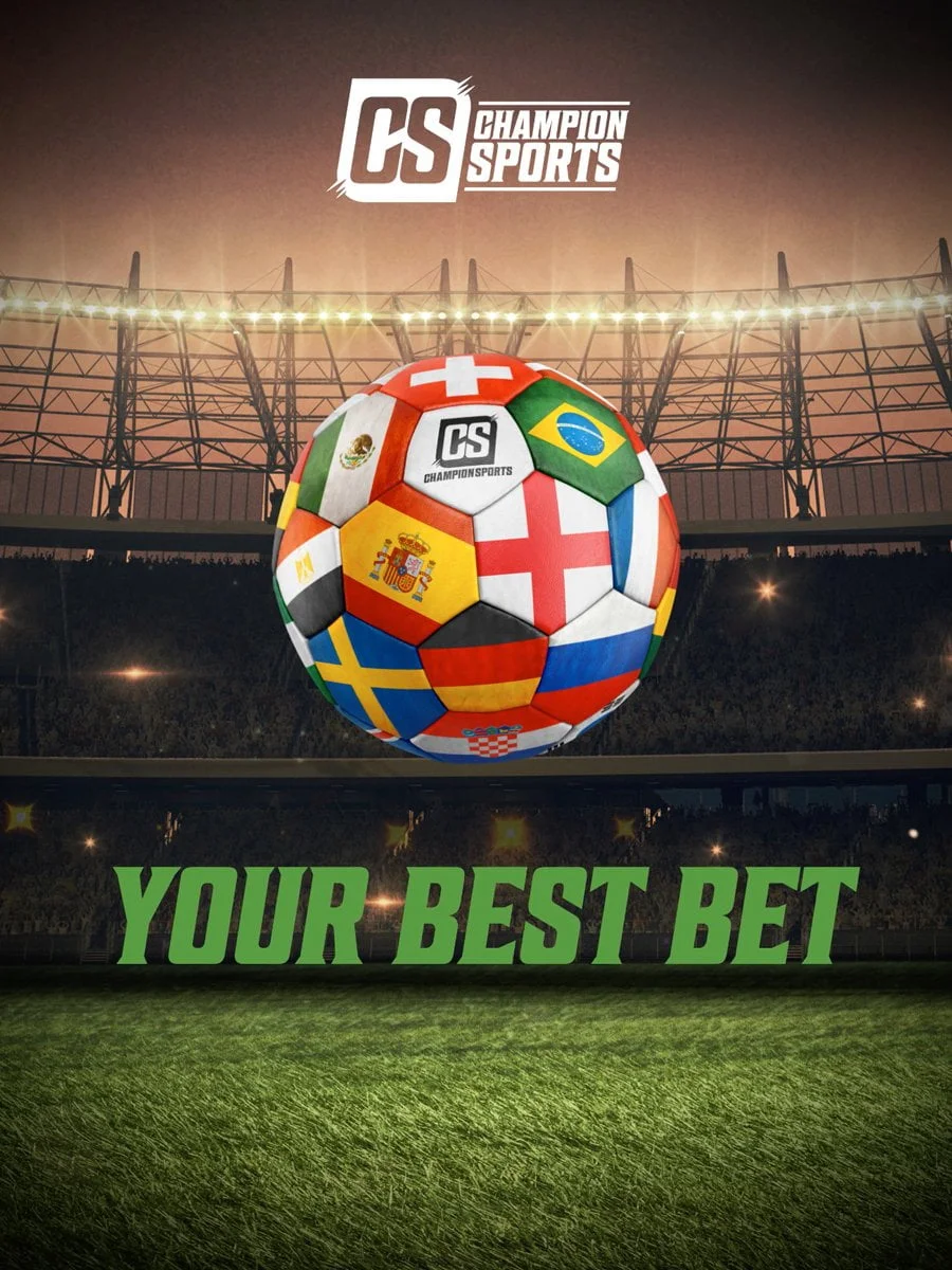 Champion Sports Your Best Bet portrait advertising artwork