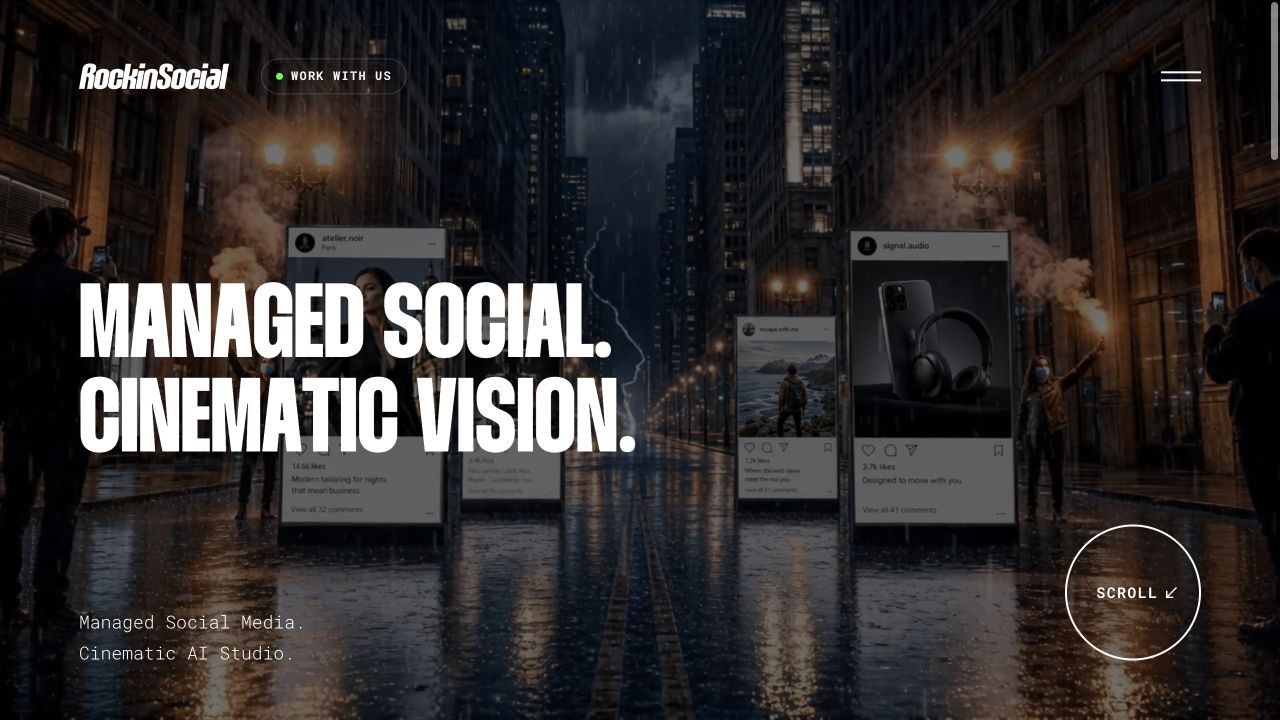 RockinSocial website homepage designed and developed by TTS Creative