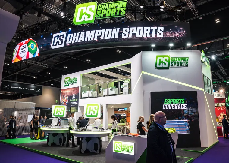 Champion Sports identity at an international sports exhibition