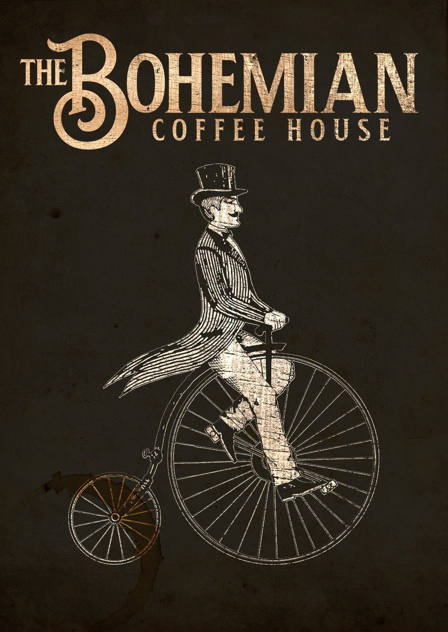 The bohemian coffee house logo.