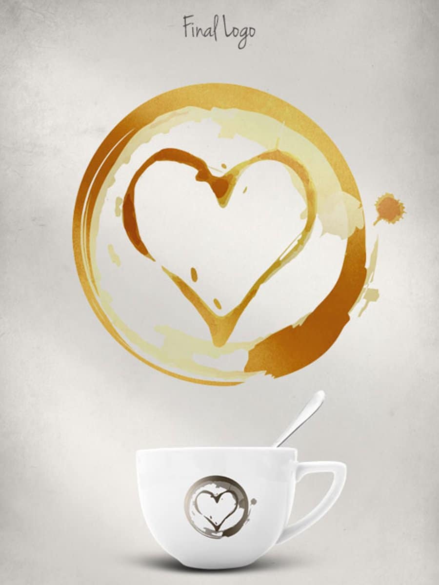 A cup of coffee with a heart drawn on it.