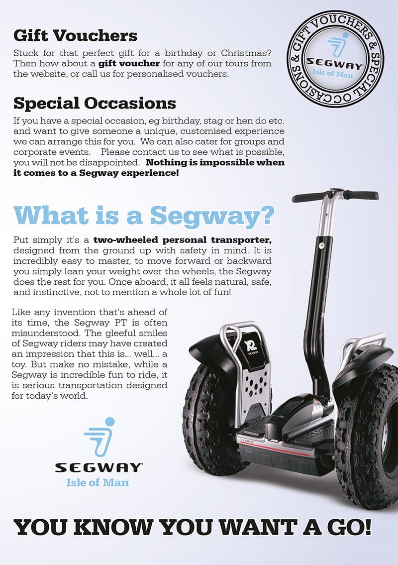 segway tours flyer design with gift vouchers