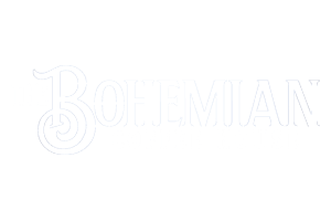 Logo design for "The Bohemian Coffee House" with the word "Bohemian" prominently stylised.