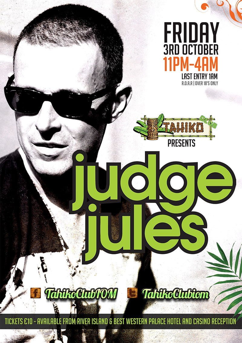 A flyer for judge jules.